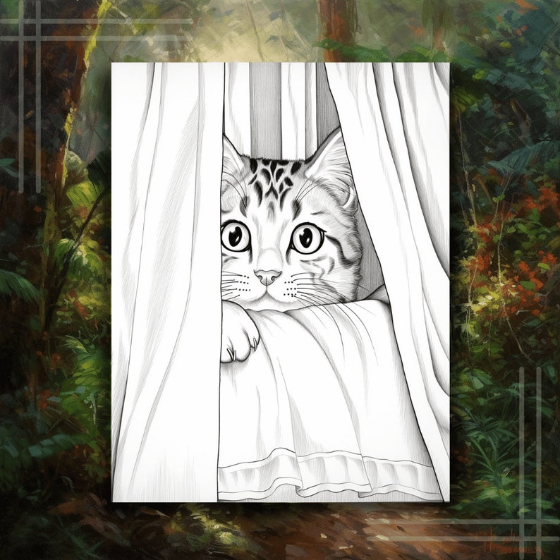 Realistic Cat Coloring Pages Instant Download Digital Coloring Pages - Etsy