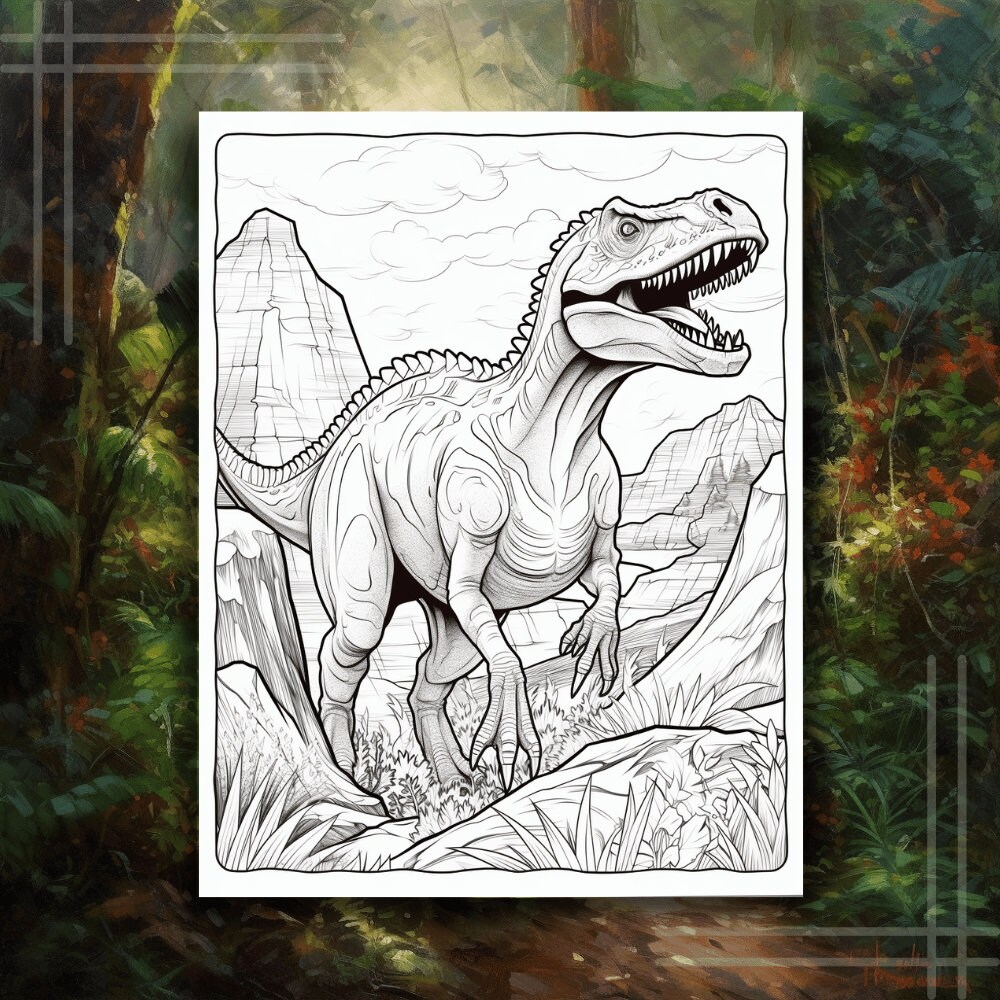 Realistic Dinosaurs Coloring Pages Instant Download - Etsy