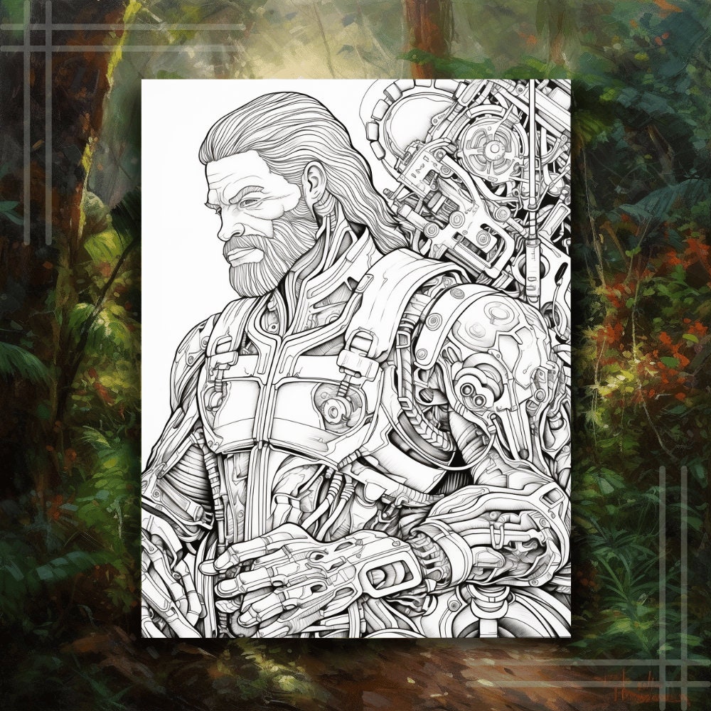 Post Apocalypse Coloring Pages | Dystopian Era Characters | Grayscale ...