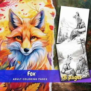 Realistic Fox Coloring Pages For Animal Lovers and Adult Coloring Pages