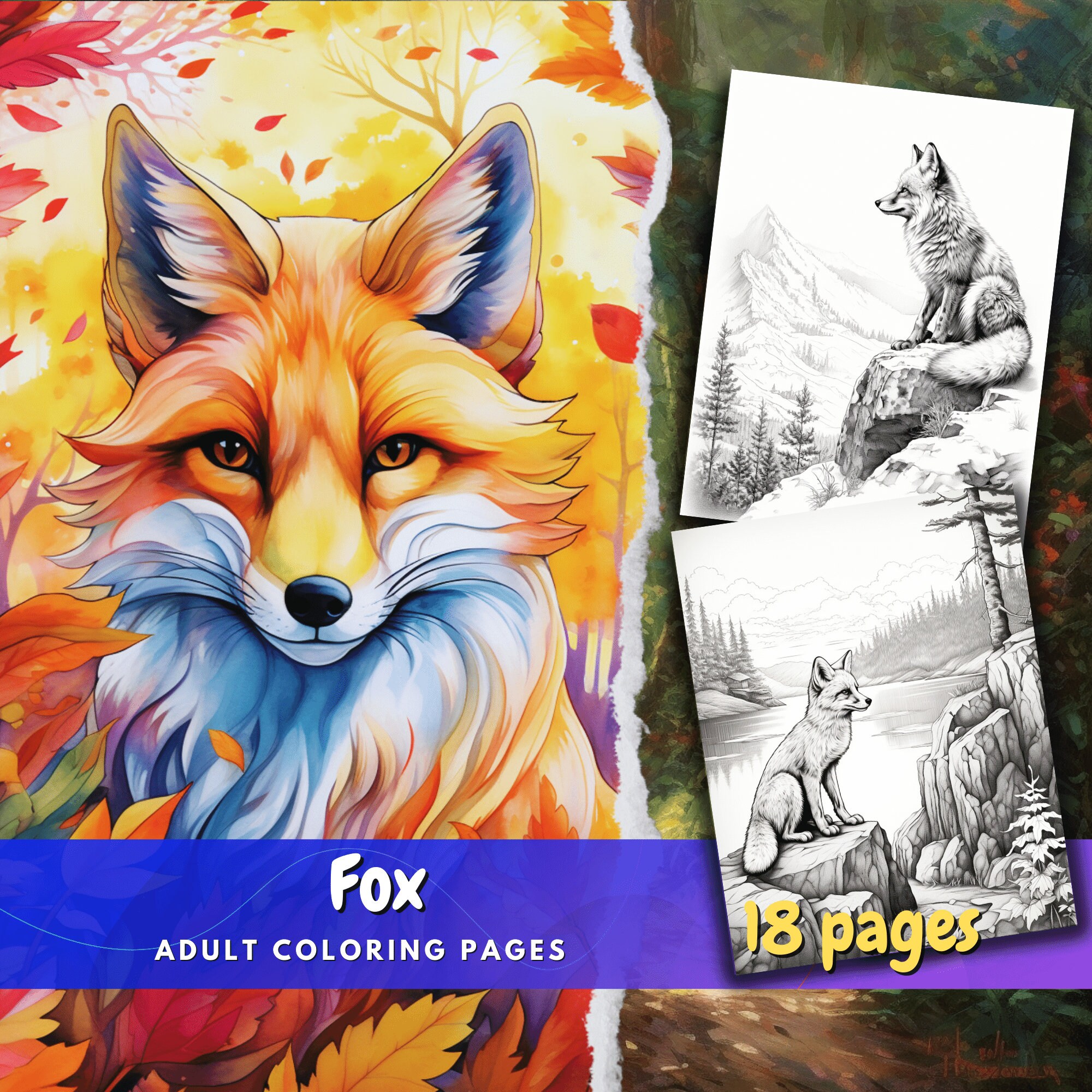Realistic Fox Coloring Pages for Animal Lovers and Adult Coloring Pages