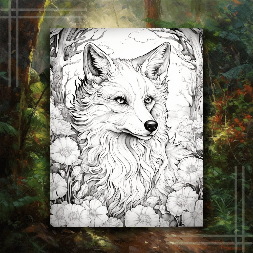 Realistic Fox Coloring Pages for Animal Lovers and Adult Coloring Pages