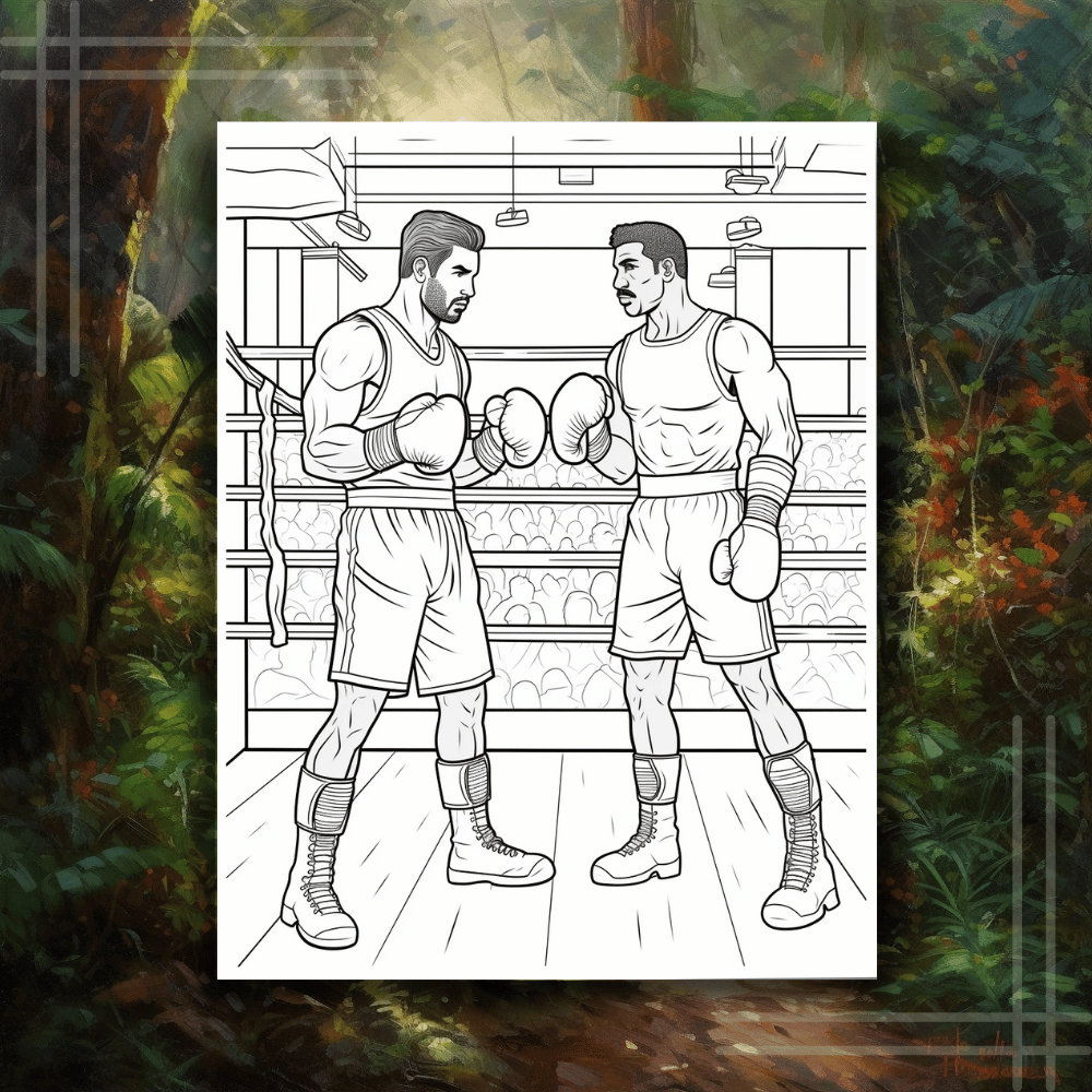 Realistic Boxing Coloring Pages for Adult Color Therapy - Etsy