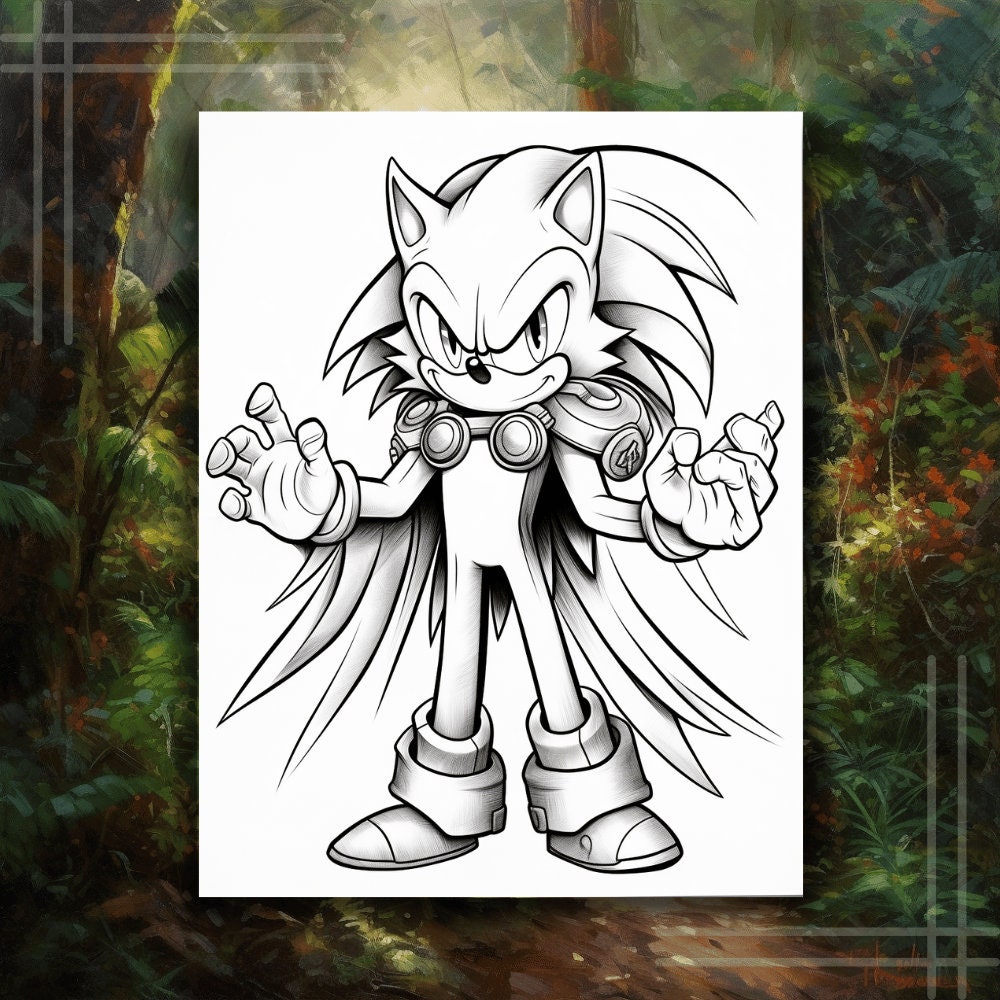 Inspired Sonic Shadow Coloring Pages for Sonic Hedge Hog Fans - Etsy