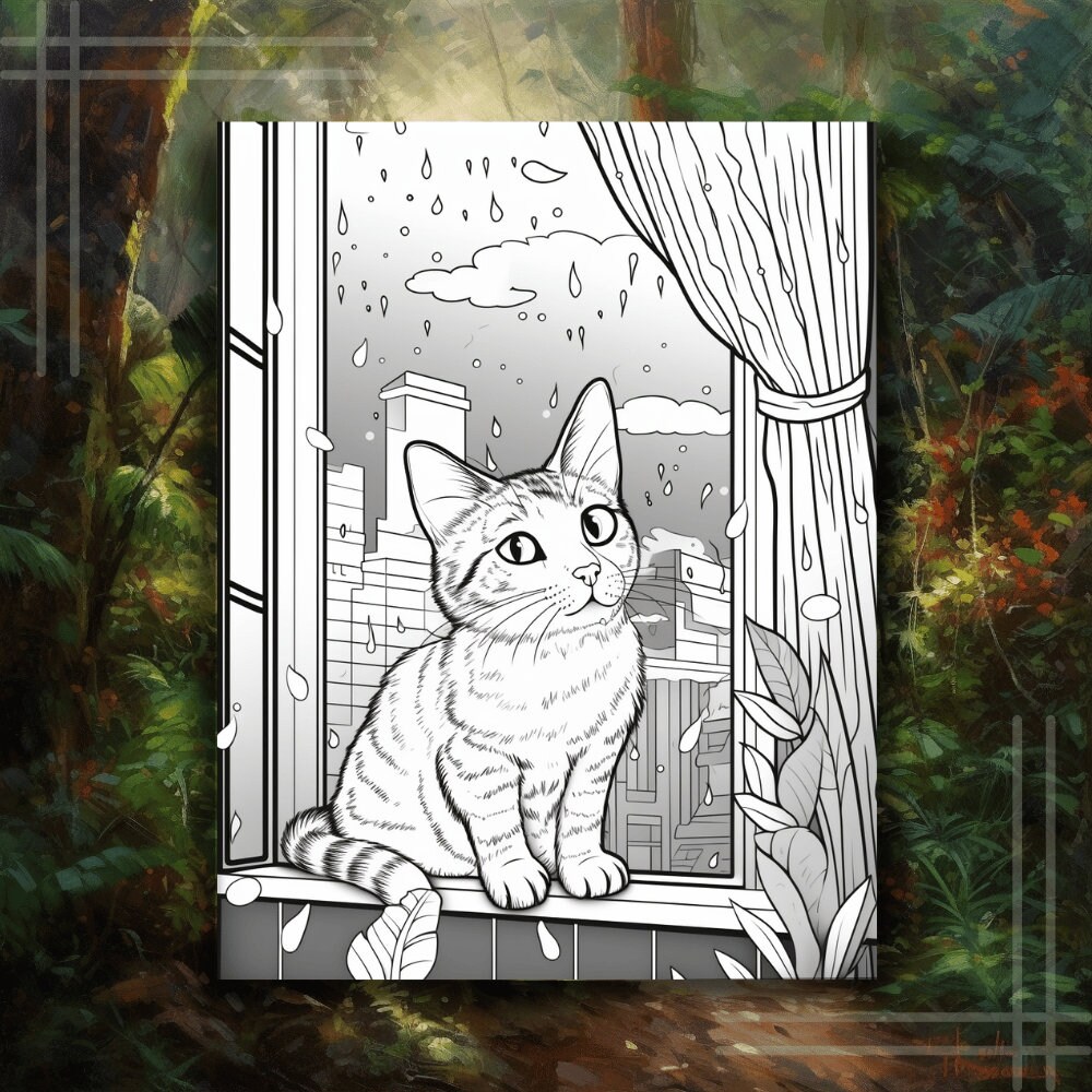 Realistic Cat Coloring Pages Instant Download Digital Coloring Pages - Etsy