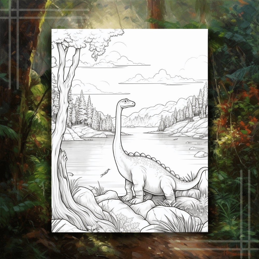 Realistic Dinosaurs Coloring Pages Instant Download - Etsy