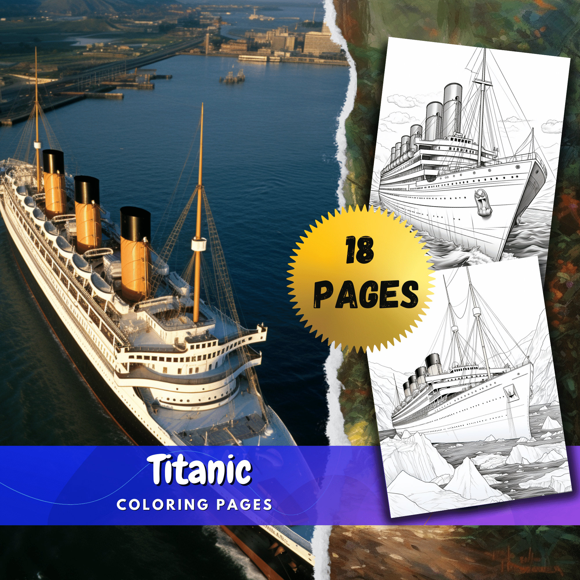 Coloring Pages of Titanic for All Ages, Art Theraphy 2023 Coloring Page