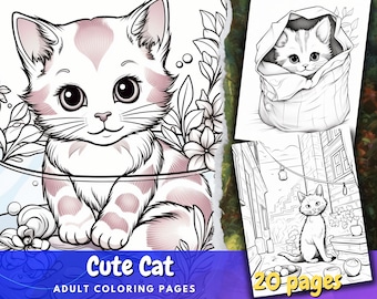 Adorable Cat Coloring Pages In Many Cute Settings