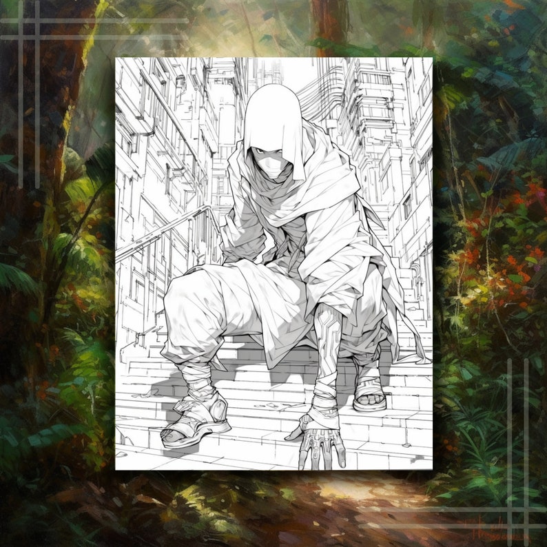 FREE Anime Characters Coloring Page Set One Printable Digital Download ...