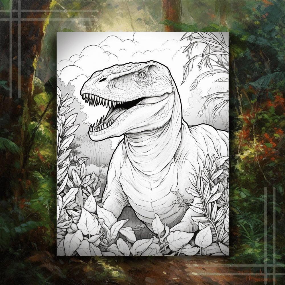 Realistic T Rex Printable Coloring Pages Instant Download - Etsy