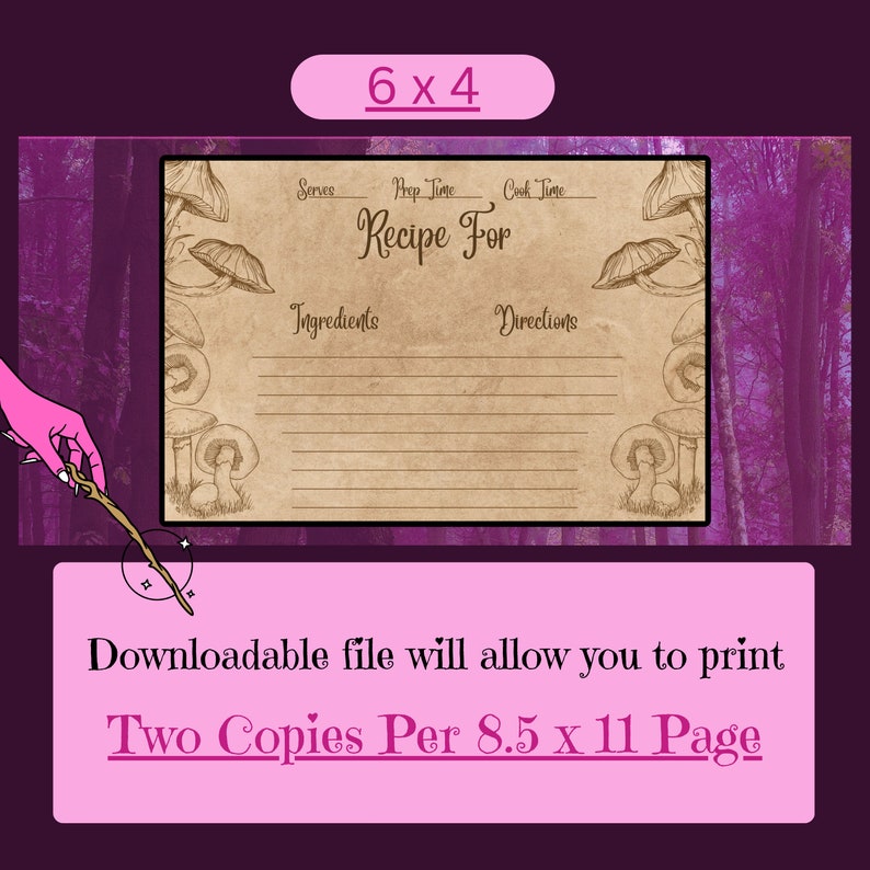Witch Recipe Cards Digital Download for Cooking and Spells, Print at ...