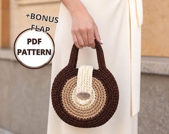Runde Handtasche häkeln - Einfache Sommertasche für Anfänger (PDF-Download)