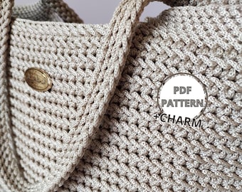Bolso para portátil DIY para mujer - Patrón de crochet fácil - Bolso de hombro XXL - Tutorial para bolso de playa