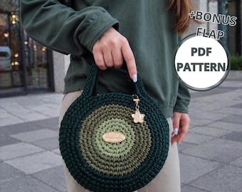Summer Crochet Handbag Pattern – Easy Beginner Round Bag Tutorial (PDF) – DIY Small Boho Purse