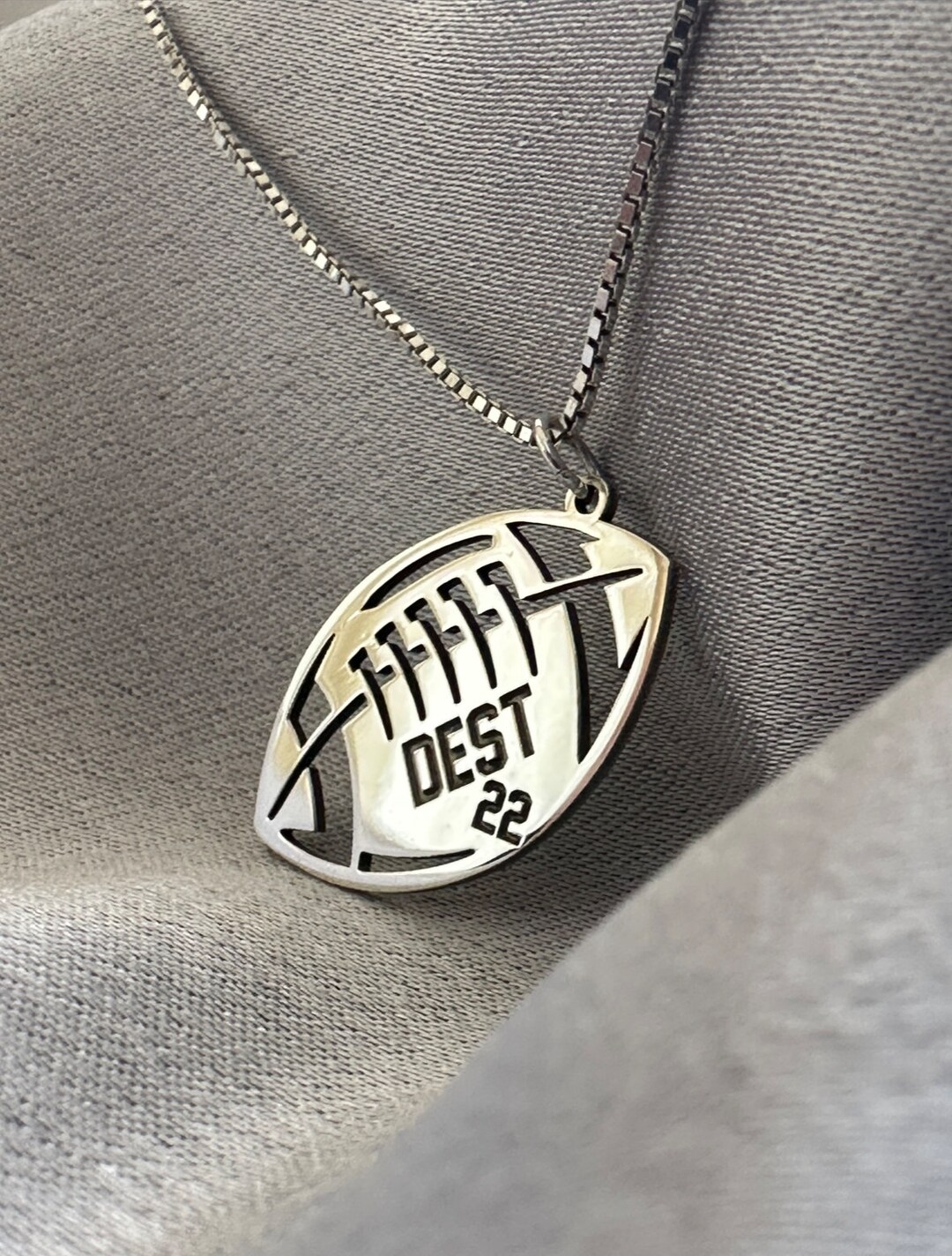 Sports Gift American Football Gift Rugby Jewelry Silver Name Etsy
