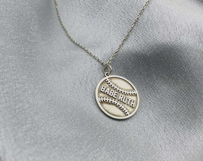 925 Sterling Silver Baseball Necklace, Dainty Softball Necklace ,Baseball Necklace ,Softball Team Gift ,Sport name Jewelry ,Baseball Gift