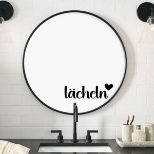 Mirror sticker smile | Smile with heart mirror sticker | Vinyl sticker for glass tiles wood metal sticker saying funny happy
