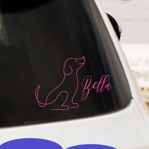 Personalized dog sticker with name as car sticker | Personalize dog sticker with name | Personalized dog silhouette car