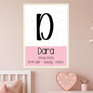 Personalized Name Poster with Initial – Nursery Wall Art for Kids | A3 A4 A5 Print or Download | Baby Name Sign for Girls or Boys