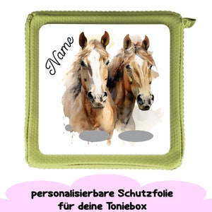 Protective film for Toniebox with horse, customizable with name | Horse sticker for Toniebox | Toniebox accessories | Horse motif 10 |