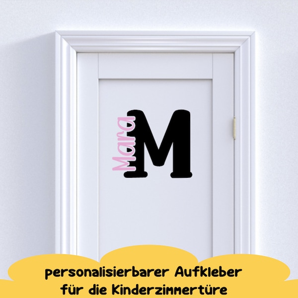 Stickers with name & initial for room doors, toy boxes, wardrobes and much more | Personalize children's rooms