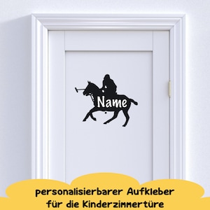 Adesivo cavallo Polo con nome per la porta della cameretta dei bambini | adesivo cavallo personalizzabile con polo cavallo polo pony | Cavallo decorativo per la cameretta dei bambini