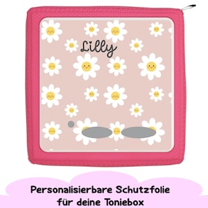 Película protectora para margaritas Toniebox y personalizable con nombre | Pegatina de flores para Toniebox | Lámina para Toniebox