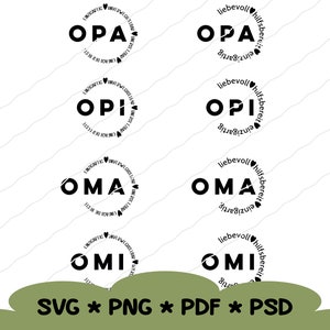 Fichier de traceur numérique Grand-mère Grand-père Omi Grandi pour anniversaire, Noël | Tracer et sublimer | Fichier traceur | SVG PSD png pdf