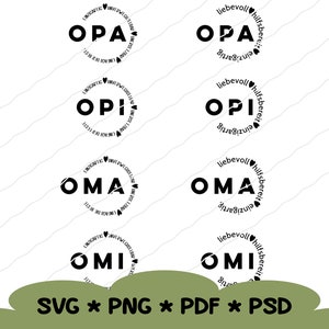 Digital plotter file Grandma Grandpa Omi Opi for birthday, Christmas | Plotting & sublimating | Plotter file | SVG PSD png pdf