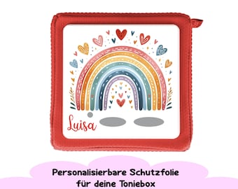 Protective film for Toniebox rainbow with name personalizable | Rainbow sticker for Toniebox accessories