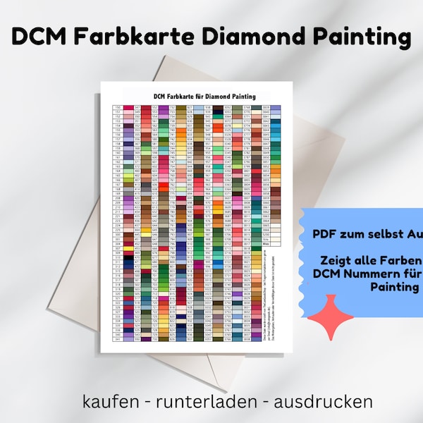 Diamond painting color overview DMC to print out yourself Diamond painting | Color table DMC | Diamond painting colors