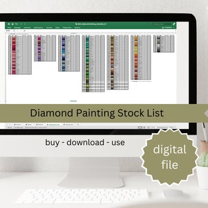 Resumen del inventario de pintura con diamantes DMC | Cuadro de diamantes | Tabla de colores DMC | Colores de pintura de diamantes | material de perforación | sobrantes | Inglés