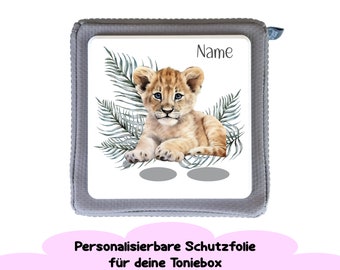 Protective film for Toniebox &quot;Lion Cub&quot; personalizable with name | Lion sticker for Toniebox | Lion