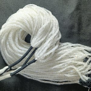 AAA+ Rainbow Moonstone Faceted Rondelle Beads 3-4 mm Fire Rainbow Moonstone Beads White Rainbow Moonstone 13 Inch White Rainbow