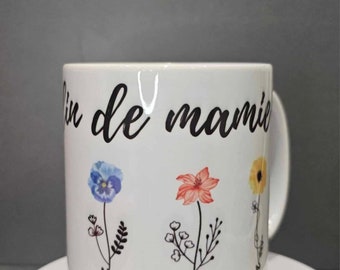 Mug le jardin de Mamie, cadeau mamie, famille, original, tasse personnalisé, mug 330 ml. Mug en céramique