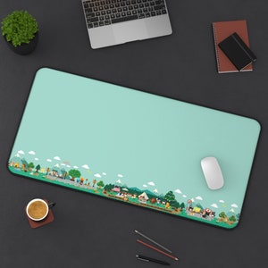 Crossing Animals Desk Mat | Cute Japanese Gaming Gift Accessories | 3 Size Desk Mat, Extended Large XL XXL Premium Quality