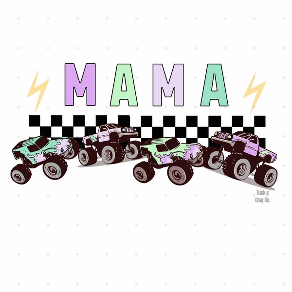 Mama Monster Truck Digital Image (PNG File) Monster Truck Mama PNG Monster Truck Png, Monster Jam Truck png Mama Purple Green Pastels