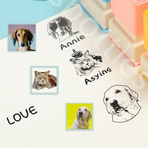 Custom Pet Stamp,Custom Royal Pet Portrait Stamp,Personalized Custom Dog & Cat Ink Stamp,Custom Pet Head Portrait Stamp，Stamp on Assignments