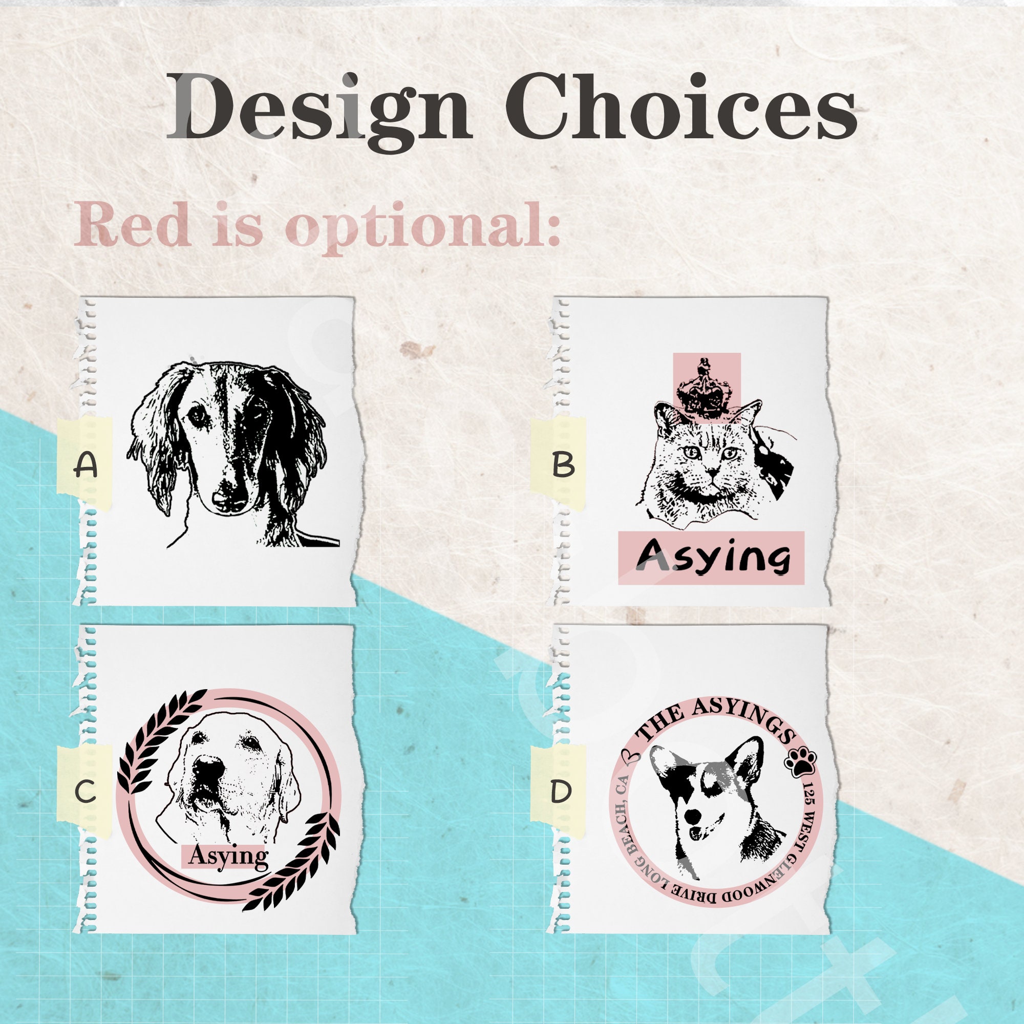 Custom Pet Portrait Stamp - Personalize Your Pet's Ink Mark with a Unique Design!