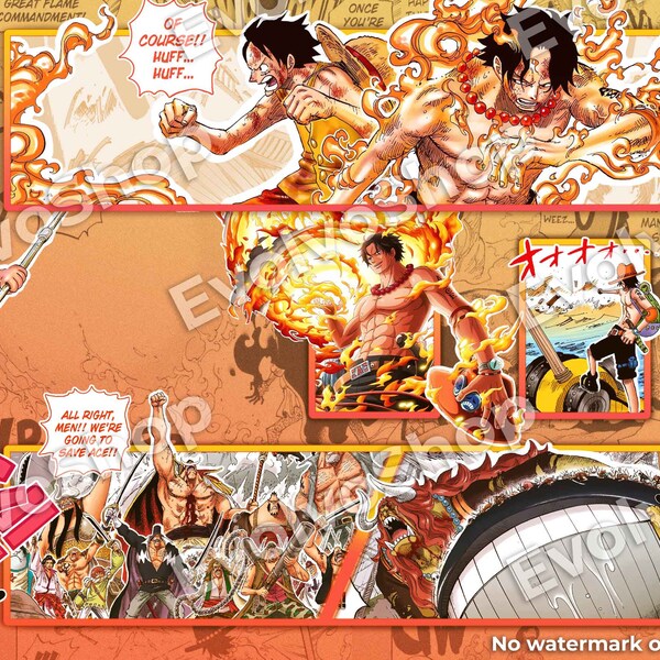One Piece Tcg Playmat Ace Etsy