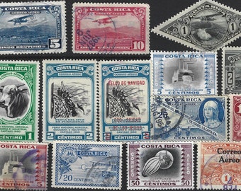 エジプト、1950年代頃の切手13枚。ヴィンテージエジプト切手セット