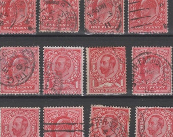 Lot of 3 British (GB) Penny Red Postage Stamps, Lot #53 - Etsy display picture 1