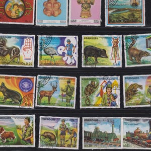 34 Paraguay Stamps (c. 1960s-70s). Vintage Paraguayan Stamp Collection. South American. Correos. Gift