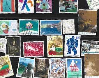 100+ Japan Stamp Collection. Assortment of Commemorative & Prefecture Stamps (1960s-2000s). Vintage Japanese