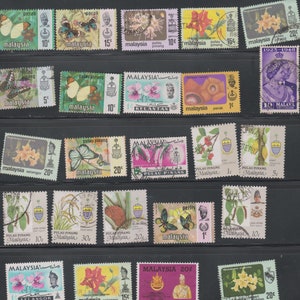 70x Malaysian States Stamps. Vintage Malaysian Stamp Collection (1940s-1980s). Asian Stamps. Gift
