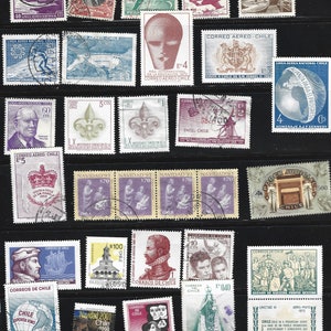 70+ Chile Stamps (c. 1920s-90s). Vintage Chilean Stamp. South American. Correos. Thematics.