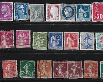 28 sellos definitivos de Francia. Colección de sellos franceses. Sellos europeos. Definiciones.