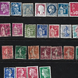 28 France Definitive Stamps. French Stamp Collection. European stamps. Defins