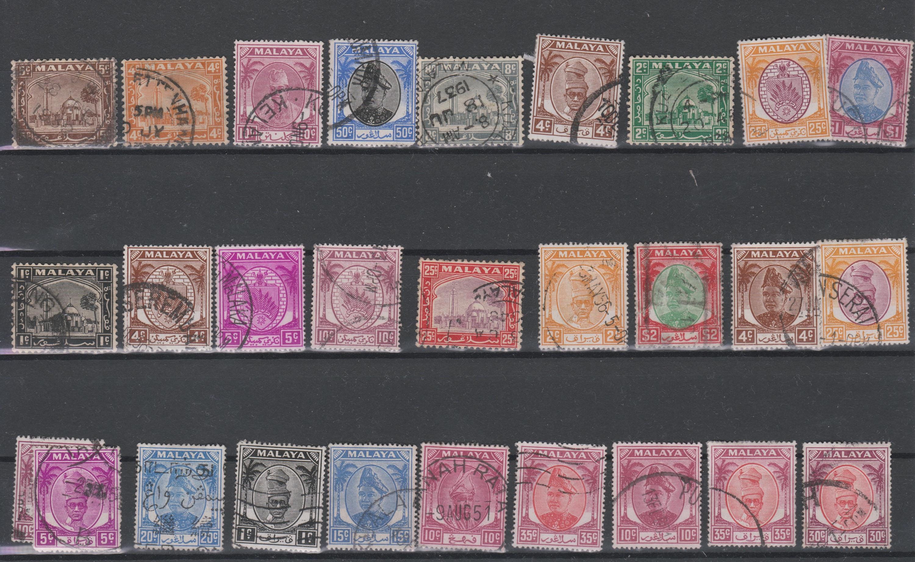 27 Malaya Stamps. Malayan, Malaysian, Asian Stamp Collection (1940s-50s ...