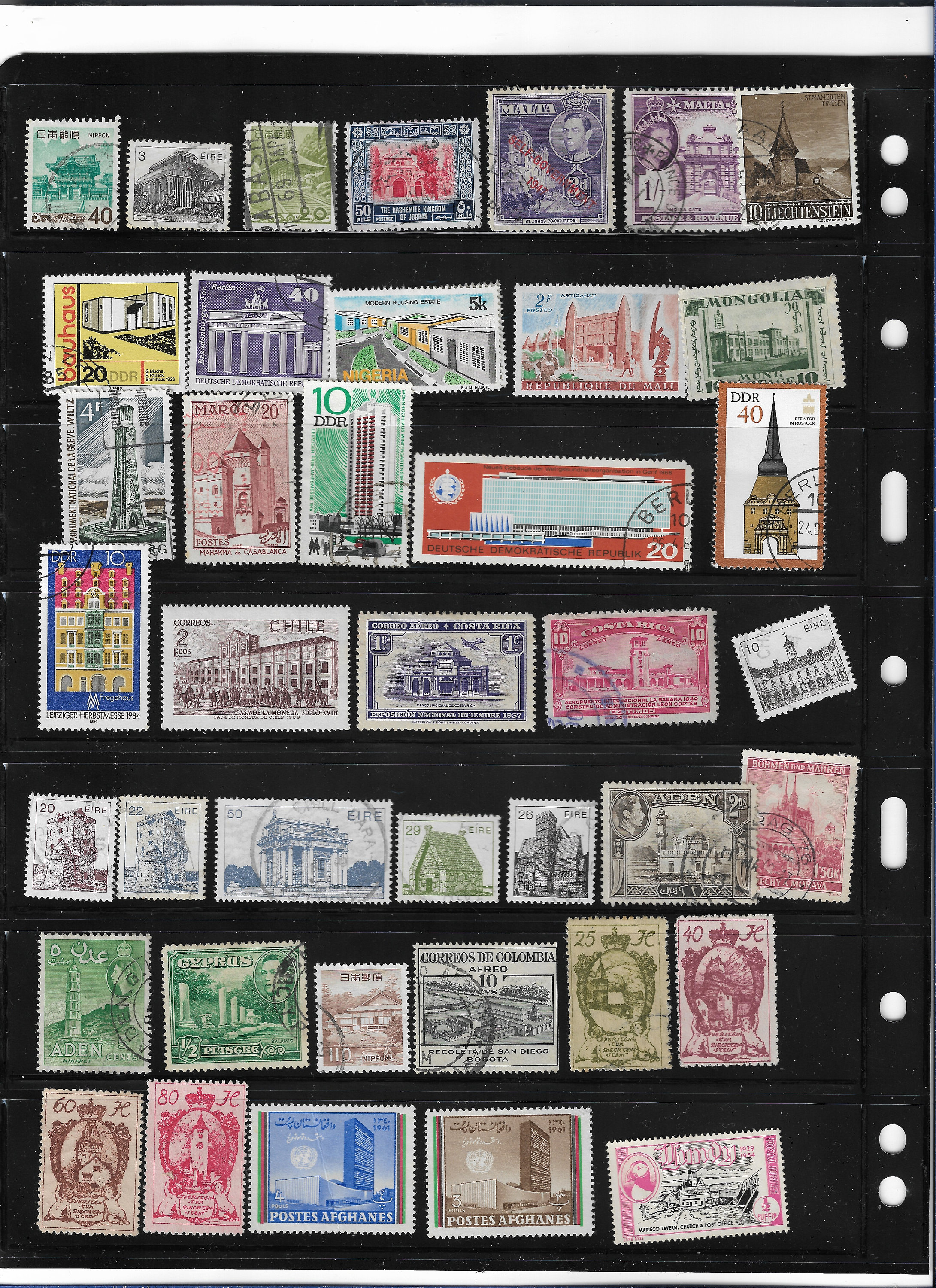 Example Of Postage 119 Worldwide Architecture Postage Stamps Including Many Older and ...